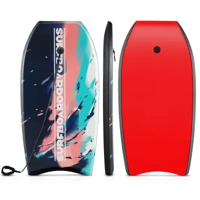 104 cm, ľahký bodyboard, jadro z EPS, vrchná vrstva z XPE, spodná vrstva z HDPE, šnúrka na zápästie, na pláž, more, bazén