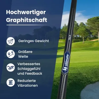 Golfový driver pre mužov, 460 cm³, hliníková palica pre pravákov s krytom hlavy a grafitovou rúčkou