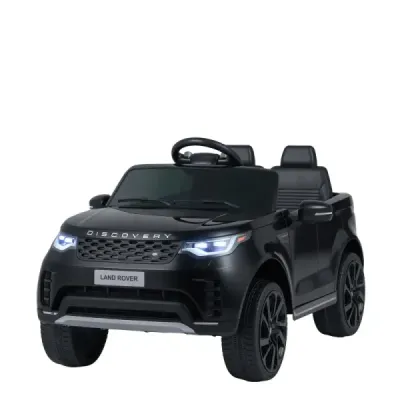 12 V detské elektrické autíčko Land Rover s odpružením, LED osvetlením a hudbou, bezdrôtové, pre deti od 3 rokov, čierne