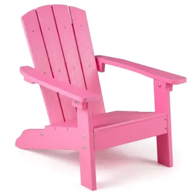 Detská stolička Adirondack z HIPS plastu, 105°, ergonomická, nosnosť do 75 kg, vek 3–8 rokov, ružová