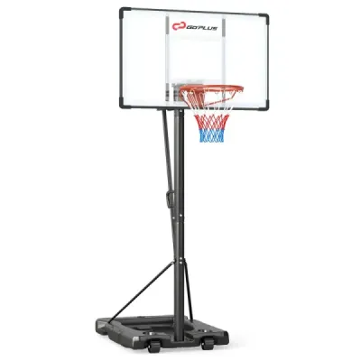 Basketbalový kôš so stojanom, 2 kolieskami a záťažovým vakom – výškovo nastaviteľný basketbalový stojan