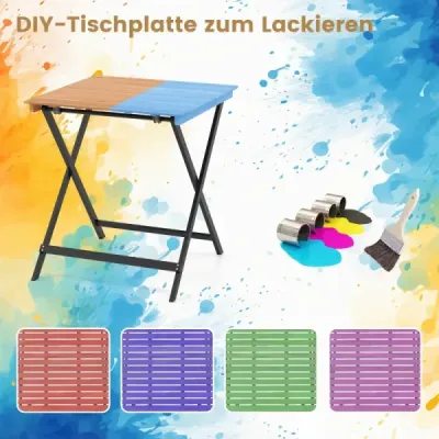 Skladací odkladací stolík z akátového dreva, balkónový stolík odolný voči poveternostným vplyvom, štvorcový jedálenský stolík 70 x 70 x 73 cm