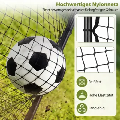 Skladací futbalový odrazový meter so 4 nastaviteľnými uhlami, odrazovou stenou a odrazovou sieťou.