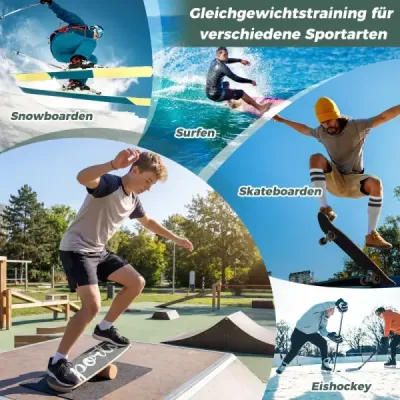Balančná doska 17 mm waveboard s 10 cm korkovým valčekom, surfová doska vyrobená z brezového dreva, nosnosť do 100 kg