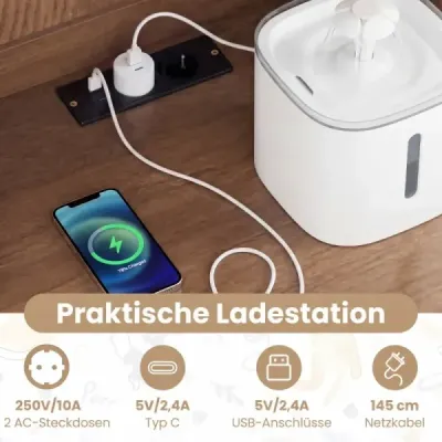 Skrinka na mačaciu toaletu s nastaviteľným LED svetlom, poličkou, nabíjacou stanicou a zásuvkou.