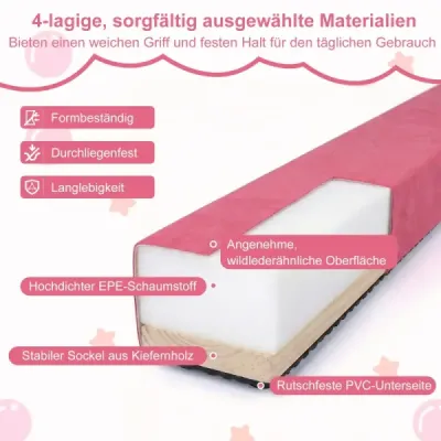 2,1 m kladina na gymnastiku, tréningová, skladacia, odolná, fitness, červená