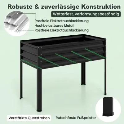 Vyvýšený záhradný záhon z pozinkovaného kovu s PE krytom. Vyvýšený záhradný záhon s rolovacími dverami Čierna.
