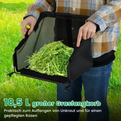 Váľcová kosačka Ručná kosačka so šírkou kosenia 30 cm, 18,5-litrový zberný kôš, zelená