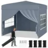 Pavilon 3 x 3 m – skladací pavilon typu „pop-up“ so 4 odnímateľnými bočnými stenami, párty stan s 3-stupňovým nastavením výšky, sivý