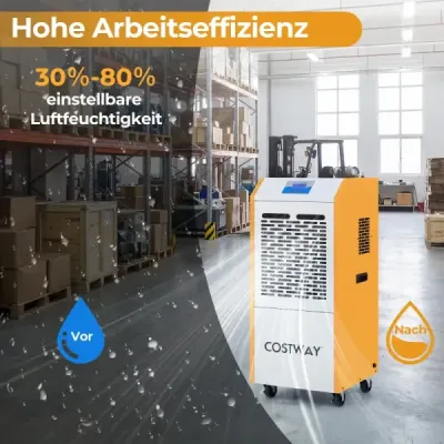 Odvlhčovač vzduchu 90 l/deň, stavebný odvlhčovač na komerčné použitie s čerpadlom, odtokovou hadicou