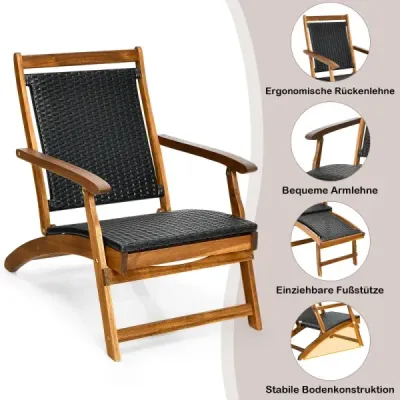 Skladacie ležadlo na slnko so sklopnou opierkou nôh a ergonomickým operadlom