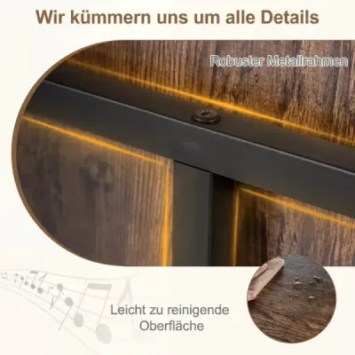 Stojan na gramofóny so širokou doskou a 4 prepážkami, stolík na vinylové platne, hnedý