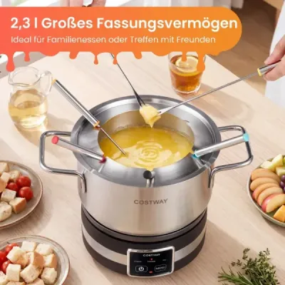 Elektrická súprava na fondue, 1200 W, s regulátorom teploty a odnímateľným nerezovým hrncom