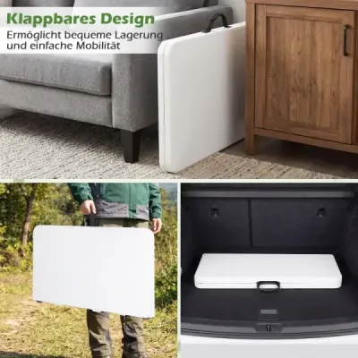 Skladací kempingový stôl pre 4 osoby Skladací stôl z HDPE s rukoväťou Skladací záhradný stôl