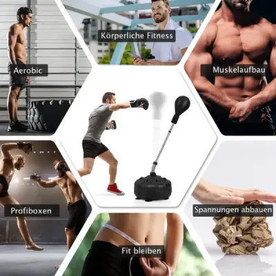 Boxovacia guľa so stojanom 137–156 cm Výškovo nastaviteľný boxerský stojan Boxovacia guľa s plniteľným stojanom