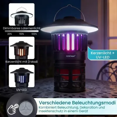 Elektrický hmyzokazný lapač 2 v 1, lampa proti komárom s LED svetlom, nabíjateľná USB mucholapka