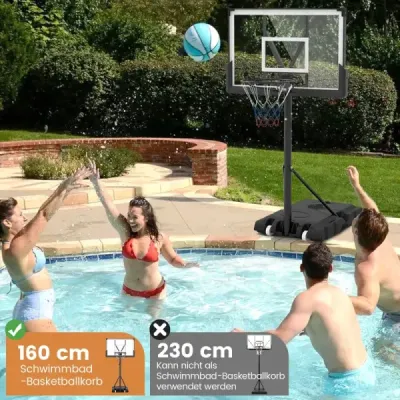 Outdoorový basketbalový kôš so stojanom a záťažovou taškou a basketbalovým stojanom s 2 sieťami