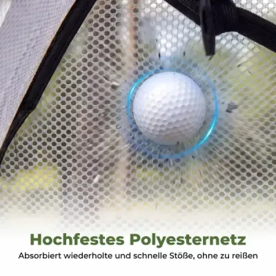 Tréningová golfová sieť s odpaľovacou podložkou, sada golfovej siete s terčom, 5 loptičkami, odpaliskom a úchytmi do zeme, 314 x 179 x 199 cm