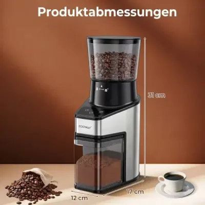 Elektrický mlynček na kávu s kužeľovým mlynčekom, mlynček na espresso so 60 nastaveniami mletia, časovačom 1-60 s