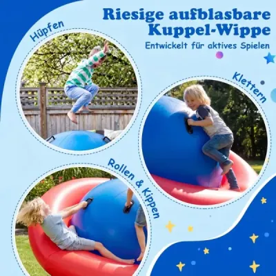 Nafukovacie kupolové hojdacie zariadenie na kotúľanie, nakláňanie, lezenie a skákanie, detské hojdacie zariadenie, červené a modré