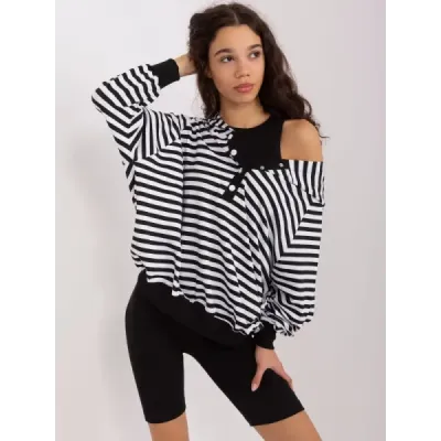 Dámska športová trojdielna súprava, čierno/biela MODA828