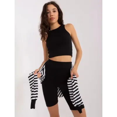 Dámska športová trojdielna súprava, čierno/biela MODA828