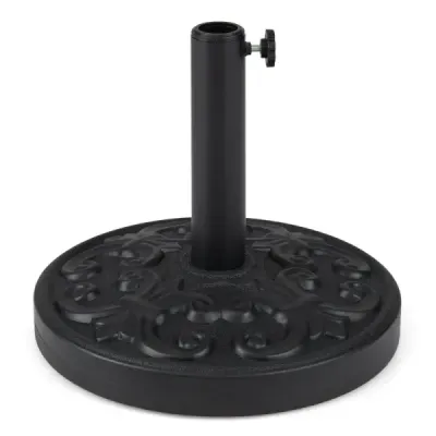 Kruhový stojan na slnečník pre tyče s priemerom 38/48 mm, 12 kg, betónový stojan na slnečník, čierny