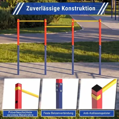 Hrazda na príťahy, výškovo nastaviteľná 80–172 cm, z pozinkovanej ocele, nosnosť do 330 kg, červená
