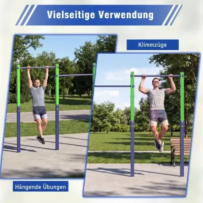Hrazda na príťahy, výškovo nastaviteľná 80–172 cm, z pozinkovanej ocele, nosnosť do 330 kg, modrá