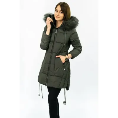 Dámska zimná bunda s kapucňou MODA690 khaki