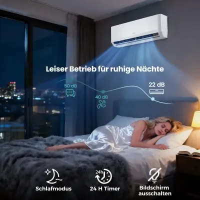 Mini split klimatizácia s výkonom 12 000 BTU (34 kW) Energeticky úsporná klimatizácia A++ s tepelným čerpadlom, biela