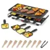 Raclette pre 8 osôb – elektrický gril s otočnou nepriľnavou grilovacou platňou 2 v 1, 1400 W