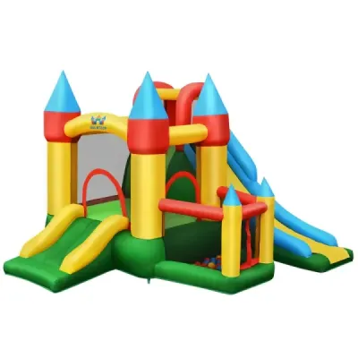 OP70348DE Nafukovací skákací hrad so 780W vzduchovým dúchadlom 2 šmykľavky Skákací hrad pre deti 330 x 300 x 210 cm Farebný SKLADOM