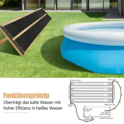 Sada 2 ks solárnych kolektorov na ohrev bazénu, 300 x 75 cm, solárne vykurovanie z plastu odolného voči UV žiareniu
