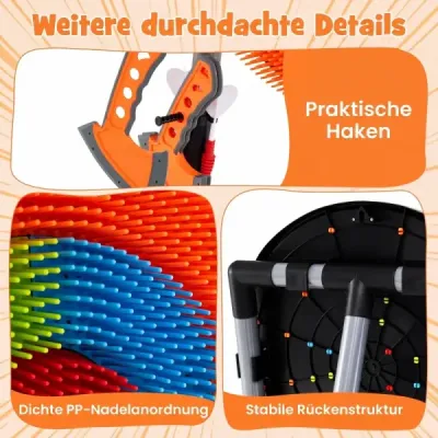 Sada na hádzanie sekier 4 v 1, hra s vrhaním sekier s lukom a terčom, 5 šípov a 3 sekery, oranžová