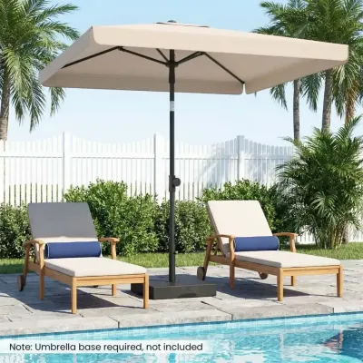 Slnečník 200 x 130 cm Obdĺžnikový balkónový slnečník s uhlom sklonu 30° Sklopný záhradný slnečník, béžový