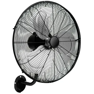 ES10330DE-BK Ø56 cm nástenný ventilátor Oscilačný ventilátor pre sklad skleník dielňu terasu a pivnicu čierny SKLADOM