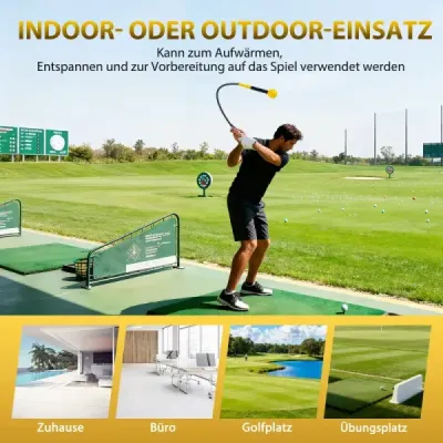 Sada 2 ks, 120 cm, tréningová pomôcka na golfový švih s závažím na hlave, tréningová pomôcka na golf, tréningový švih, žltá