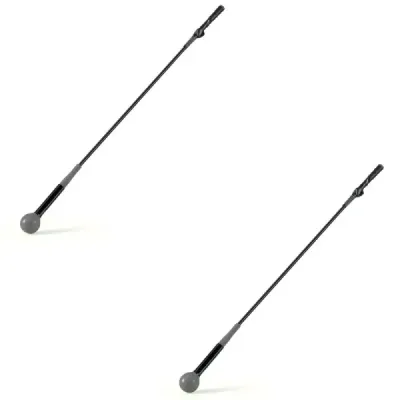 Sada 2 ks, 120 cm, trenažér golfového švihu s závažím na hlave, tréningová pomôcka pre golf, trenažér švihu, sivá farba