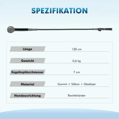 Sada 2 ks, 120 cm, trenažér golfového švihu s závažím na hlave, tréningová pomôcka pre golf, trenažér švihu, sivá farba