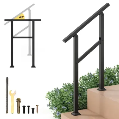 Zábradlie na schodisko, bočná montáž, vstupné zábradlie s flexibilným nastavením uhla 70 cm