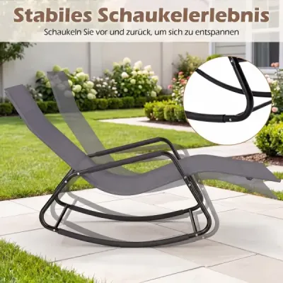 Záhradné ležadlo odolné voči poveternostným vplyvom Ergonomické hojdacie kreslo z priedušnej tkaniny 143 x 57 x 86 cm, šedé