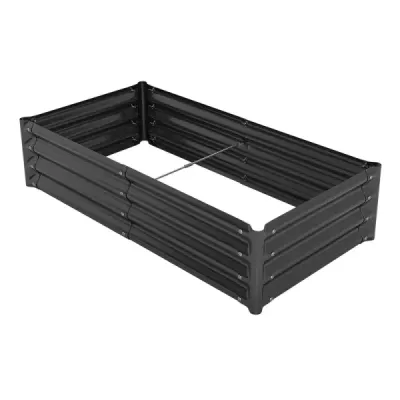 Hochbeet aus Verzinktem Stahl stabiler Pflanzkasten Wetterfest & Rostfrei Gartenbeet 123 x 64 cm Grau