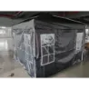 Skladací altánok 300 x 300 cm, výškovo nastaviteľný altánok so 4 odnímateľnými bočnými panelmi, sivý