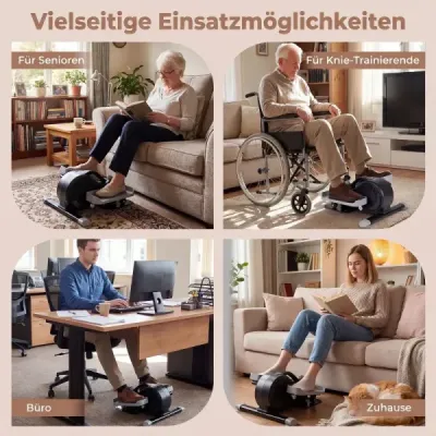 Mini eliptický trenažér, elektrický crossový trenažér s LCD displejom, riadidlami a protišmykovými pedálmi, biely