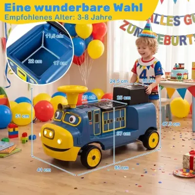 Detské elektrické autíčko 12V, elektrické odrážadlo s 2 sedadlami a 2 motormi, 95 x 41 x 51 cm, modré