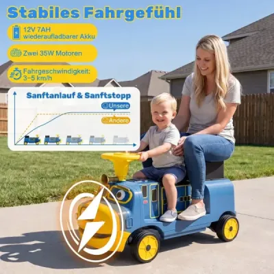 Detské elektrické autíčko 12V, elektrické odrážadlo s 2 sedadlami a 2 motormi, 95 x 41 x 51 cm, modré
