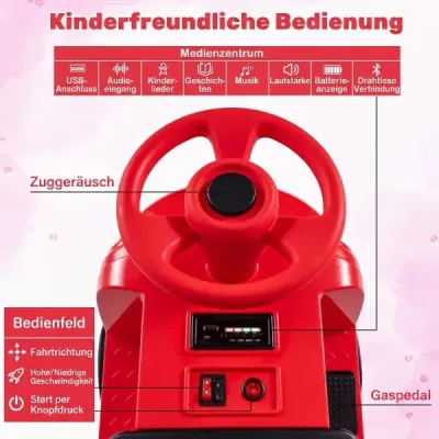 Detské elektrické autíčko 12V, elektrické odrážadlo s 2 sedadlami a 2 motormi, 95 x 41 x 51 cm, červené