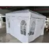 Skladací altánok 300 x 300 cm, výškovo nastaviteľný altánok so 4 odnímateľnými bočnými panelmi, biely