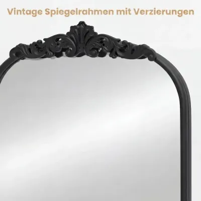 Wandspiegel Traditioneller Vintage-Barockspiegel mit Metallrahmen 76 cm x 51 cm Schwarz